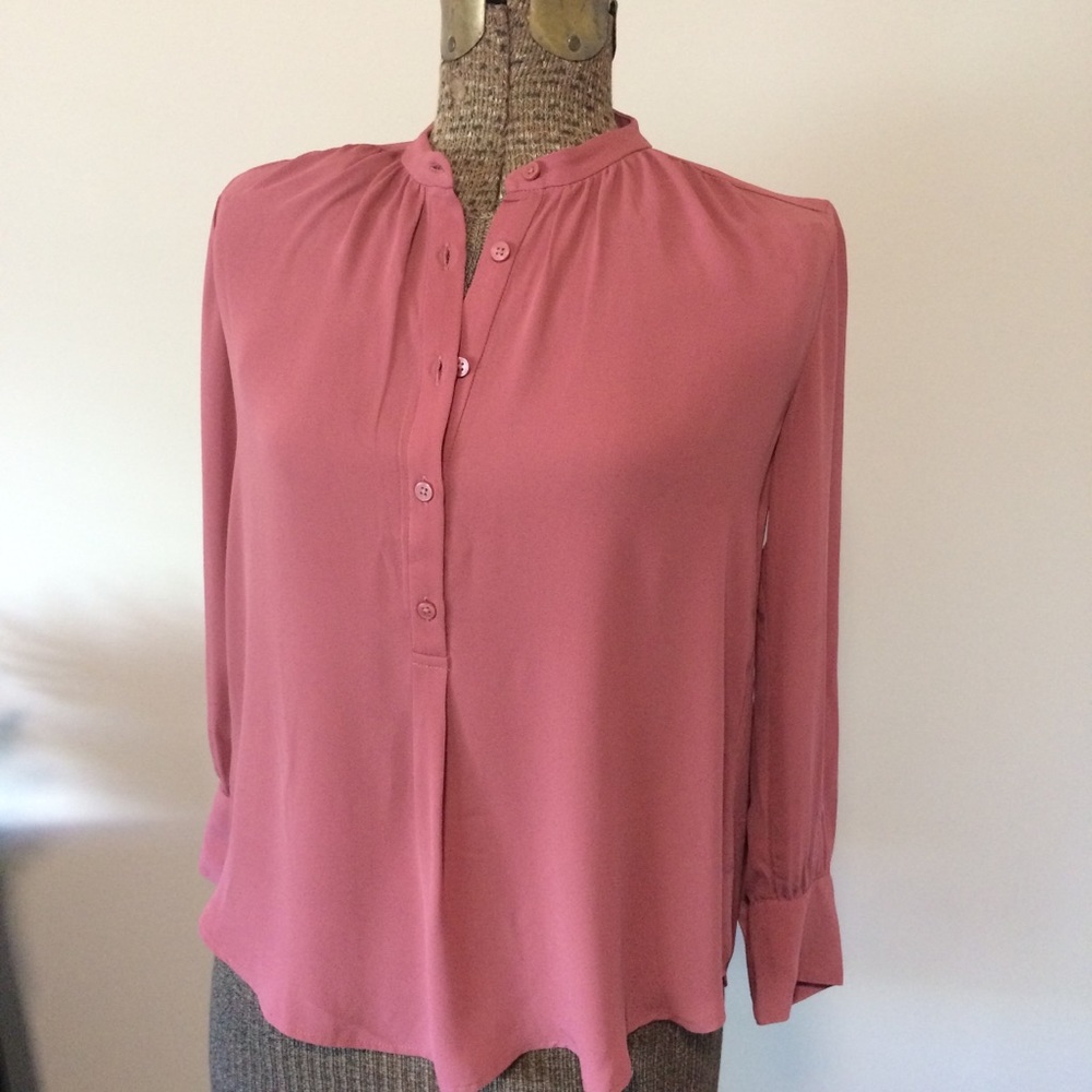 Ann Taylor Stand Collar Pullover Blouse <XXSP>